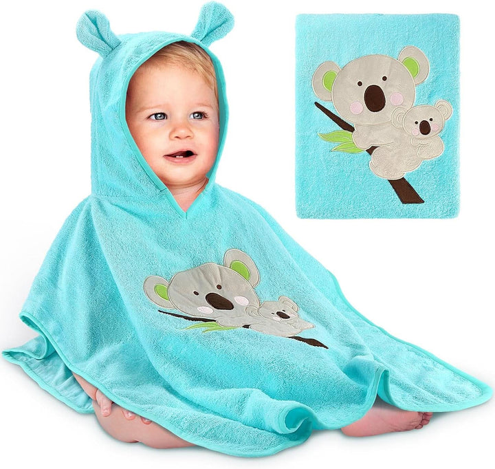 Kapuzenhandtuch Baby Handtuch Kapuze 100% Baumwolle Badeponcho Kinder- Oeko TEX - Babyhandtuch Mit Kapuze Weich & Super Saugfähig 0-3 Jahre-Löwe