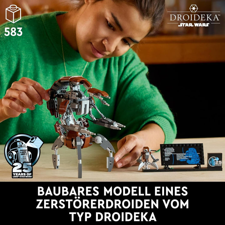 Set LEGO Star Wars Droideka, Kit model droid pentru adulți, decor pentru birou, obiect de colecție, idee de cadou pentru bărbați și femei 75381