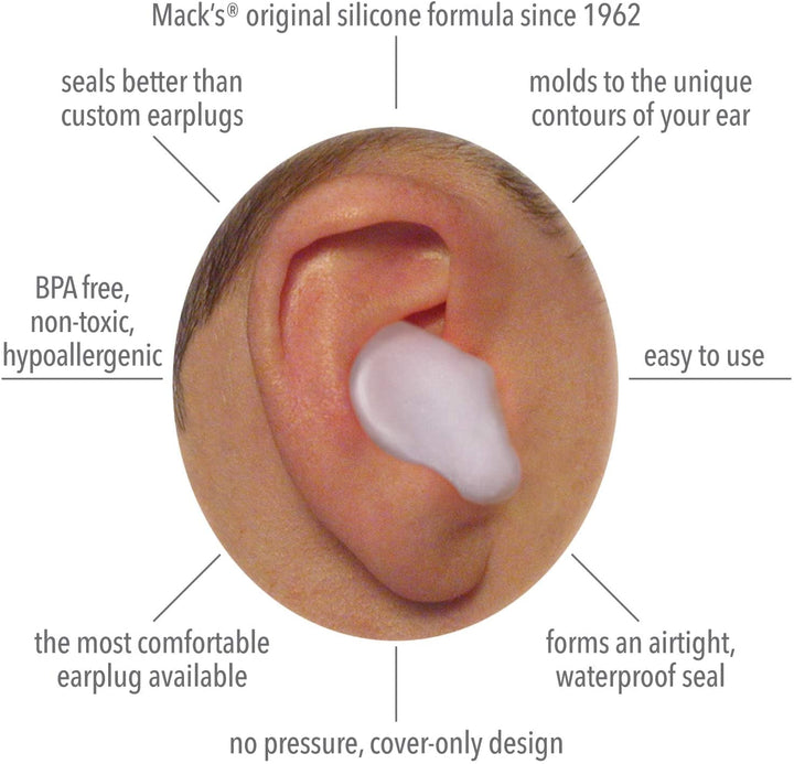 MACK'S Pillow Soft silicon dopuri de urechi, 6 perechi