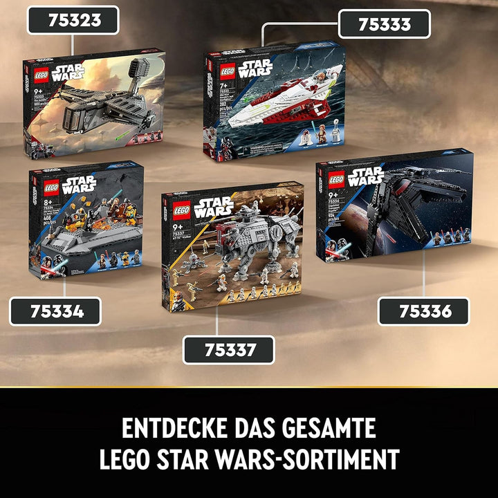 LEGO Star Wars At-Te Walker, model de jucărie mobil, set cu minifigurine, inclusiv 3 Clone Troopers, Droizi de luptă și Dwarf Spider Droid 75337