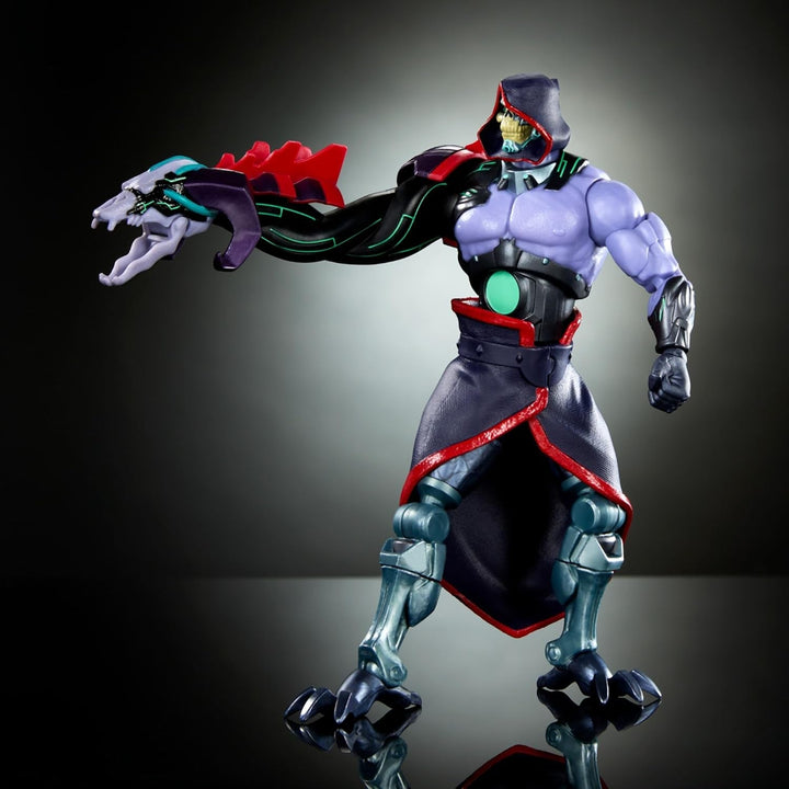 Masters of the Universe: Revolution Masterverse Skeletor Action Figure, figurină de colecție cu 30 de puncte de mișcare și braț robotic mobil, Motu Toy, HYC46
