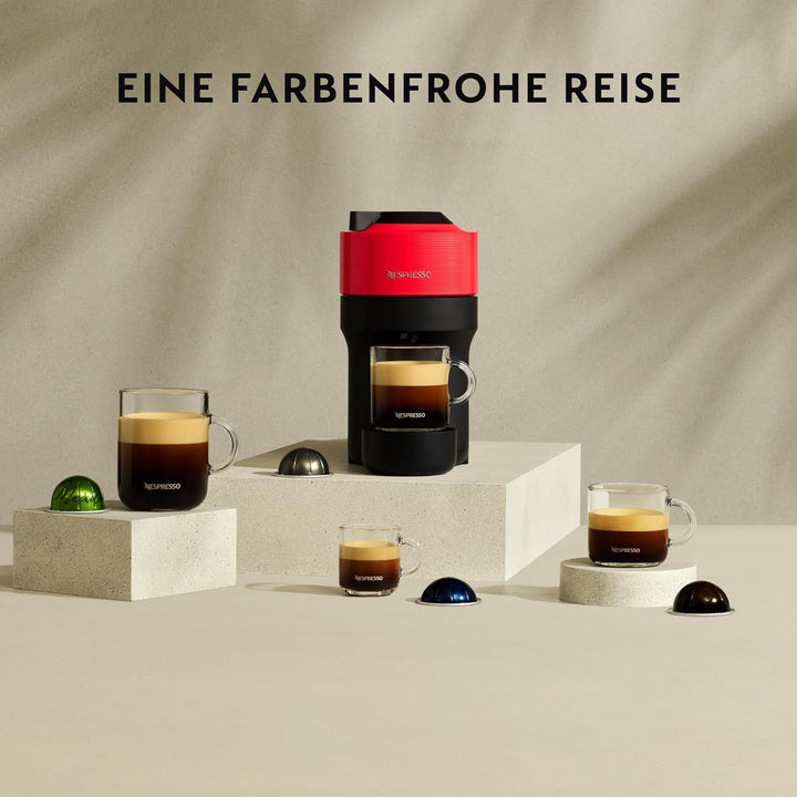 Aparat de cafea cu capsule Nespresso Krups XN9201 Vertuo Pop | Capacitate: 560 ml | Recunoaștere automată a capsulelor | Sistem one-touch | 4 dimensiuni ale ceștii | Timp de încălzire mai scurt | Durabil | Coconut White