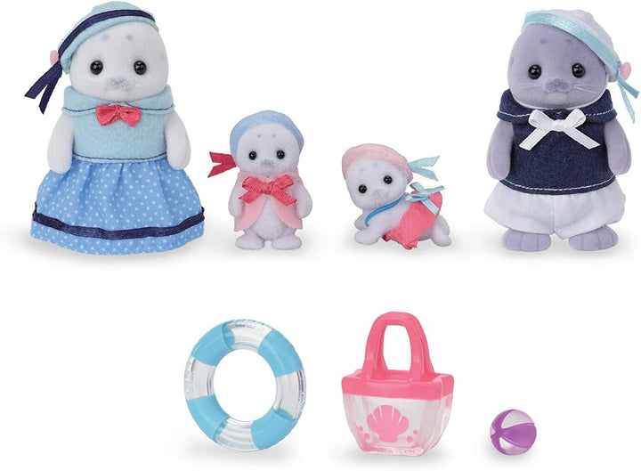 Sylvanian Families - 5759 Familia Seal, figură de animal, jucărie detaliată pentru copii cu vârsta de peste 3 ani