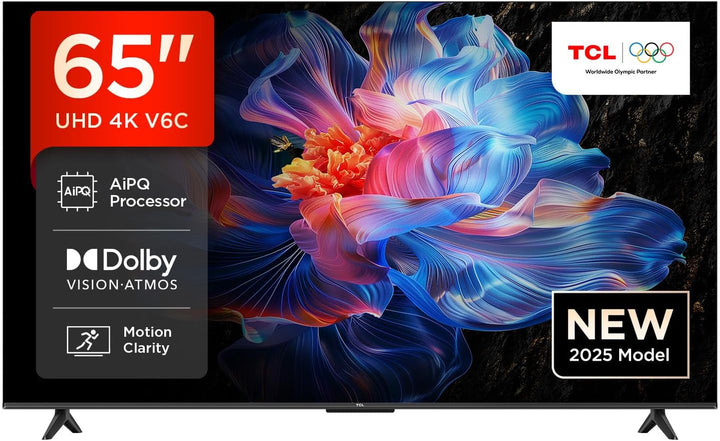 TCL 43V6C 43 Zoll Direct LED TV, 4K HDR Fernseher, Smart TV Mithilfe Von Google TV (Dolby Audio, Motion Clarity, Kompatibel Mit Google Assistant & Alexa)