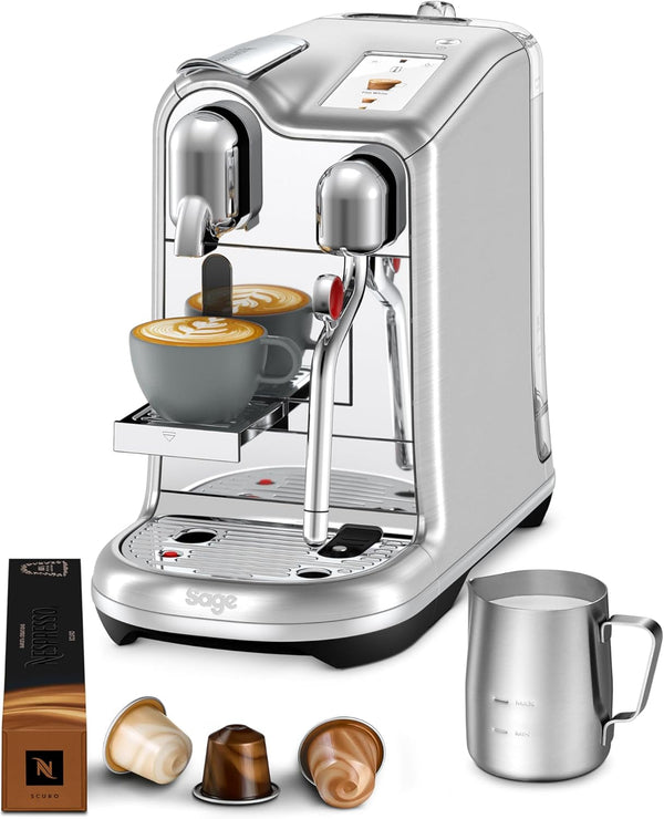 Nespresso SNE900 aparatul de cafea cu capsule Creatista Pro din Sage, oțel inoxidabil periat, oțel inoxidabil periat