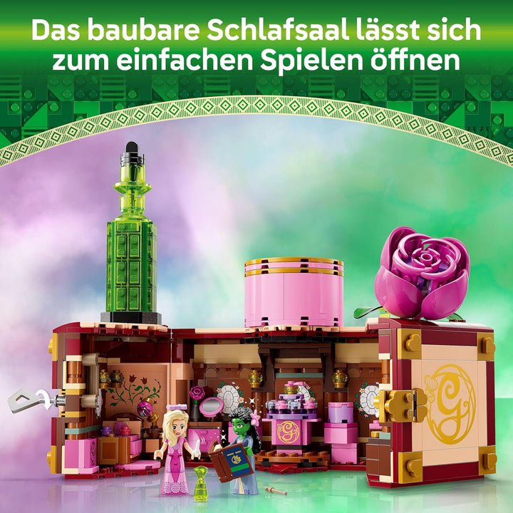 LEGO Wicked Dormitorul lui Glinda și Elphaba - Casă de păpuși cu 2 mini păpuși ale vrăjitoarelor din Oz, accesorii grozave, inclusiv flori și ținute - Jucărie creativă pentru fete peste 8 ani și fani - 75683