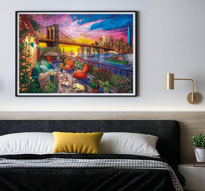 Clementoni - 33552 Collection - Manhattan Balcony Sunset, Puzzle 3000 piese pentru adulți și copii 10 ani, joc de îndemânare pentru întreaga familie