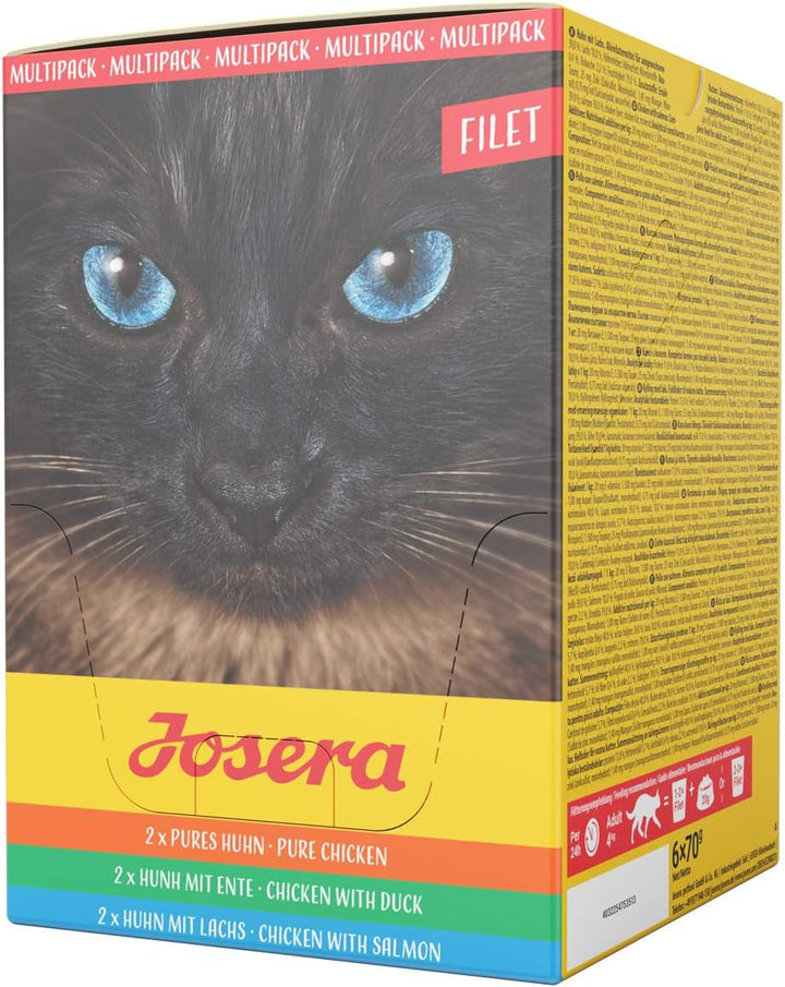 JOSERA Filet Pure Chicken (16 X 70 G) | Adult | Hrană umedă premium pentru pisici adulte | Pui pur cu 40% file de pui | Fără cereale | Hrană umedă pentru pisici în pungă proaspătă | 16Pack