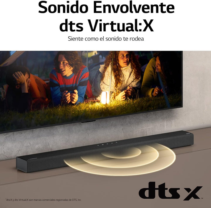 LG S65Q Intelligente Soundbar Mit 420 W Leistung Und 3,1 Kanäle, DTS Virtual:X Und Dolby Digital in Hoher Auflösung Hi-Res 24 Bit/96 Khz Und Meridian Sound Music