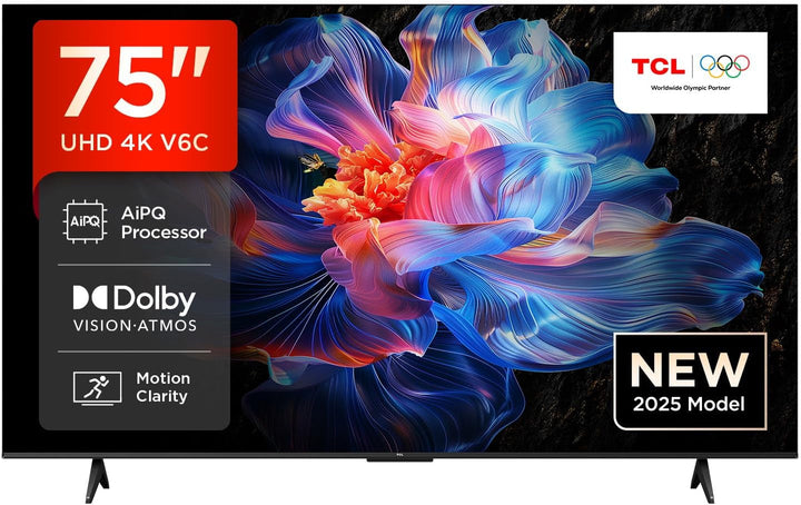 TCL 43V6C 43 Zoll Direct LED TV, 4K HDR Fernseher, Smart TV Mithilfe Von Google TV (Dolby Audio, Motion Clarity, Kompatibel Mit Google Assistant & Alexa)