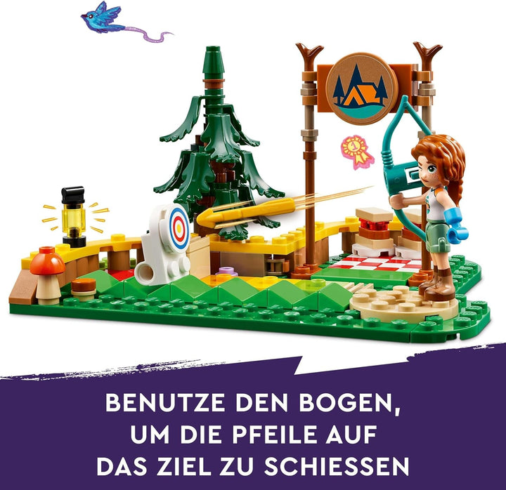 LEGO Friends Archery at Adventure Camp, jucărie de construcție pentru copii cu arc și săgeată, 2 figurine și o chiuvetă, pentru fete și băieți cu vârsta de 6+ 42622