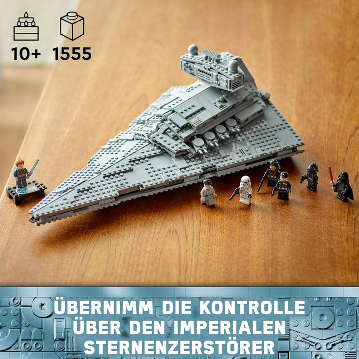 LEGO Star Wars Imperial Star Destroyer, Set navă stelară, Jucărie de construcție, Playset cu Darth Vader și Cal Kestis, Cadou de ziua de naștere pentru băieți, fete și fani 75394