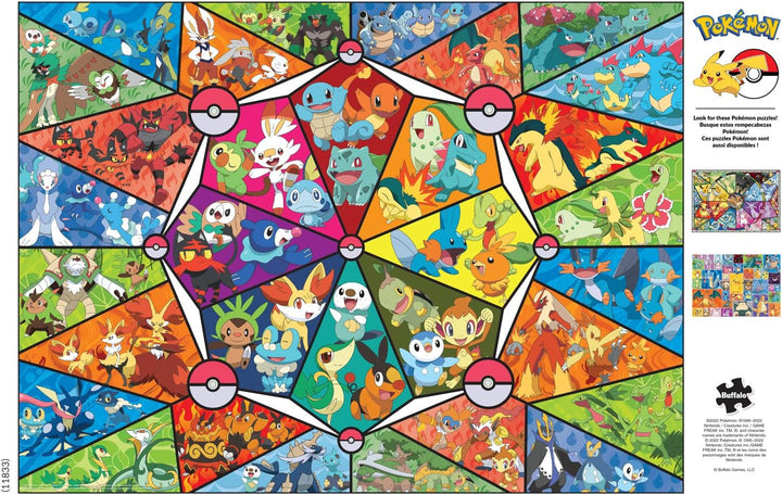 Buffalo Games - Pokemon - Stained glass starter - puzzle jigsaw 1000 piese