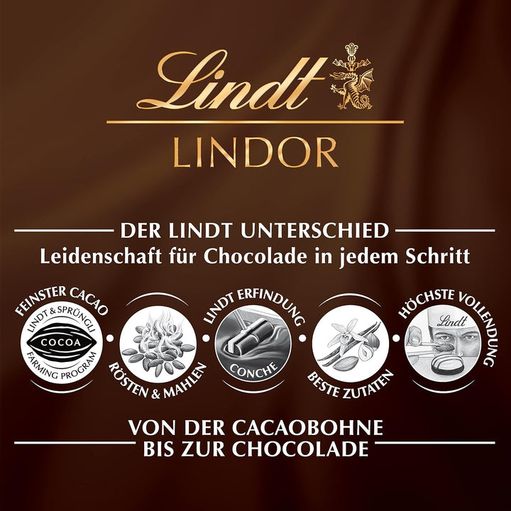 Lindt Schokolade LINDOR Kugeln Edelbitter | 400 G | Ca. 30 Kugeln Edelbitterschokolade Mit 70% Kakao Mit Dunkler Zartschmelzender Füllung | Pralinengeschenk | Schokoladengeschenk