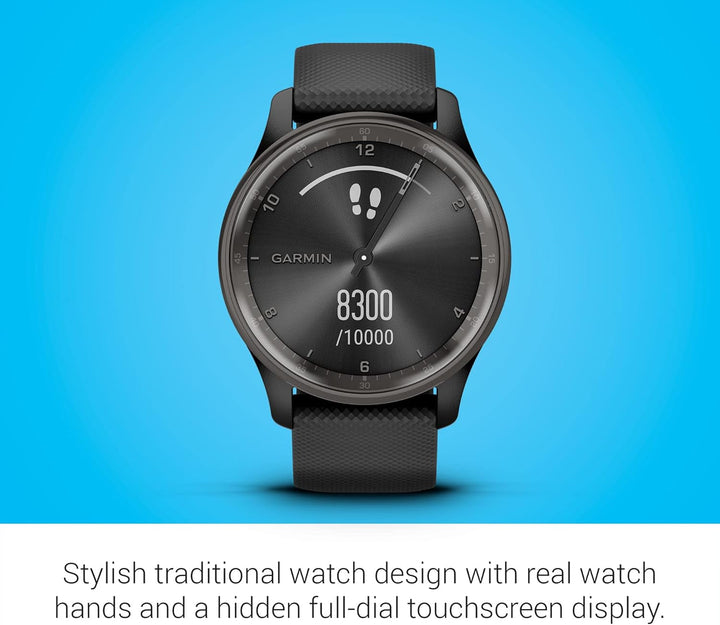 Garmin vÃvomove Trend - smartwatch hibrid cu mâini analogice și ecran tactil. Funcții de fitness/sănătate, analiza somnului, Garmin Pay, notificări de pe smartphone și până la 5 zile de autonomie