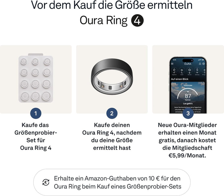 Inel 4 - Stealth - Dimensiune 10 - Inel inteligent | Măsurați mai întâi cu Oura Ring 4 Sizing Kit | Sleep Tracking Wearable - Heart Rate - Fitness Tracker - Autonomie până la 8 zile
