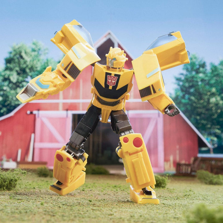 Jucărie Transformers Earthspark Deluxe Class Bumblebee, figurină de acțiune înaltă de 12,5 cm, jucărie robot pentru copii cu vârsta peste 6 ani