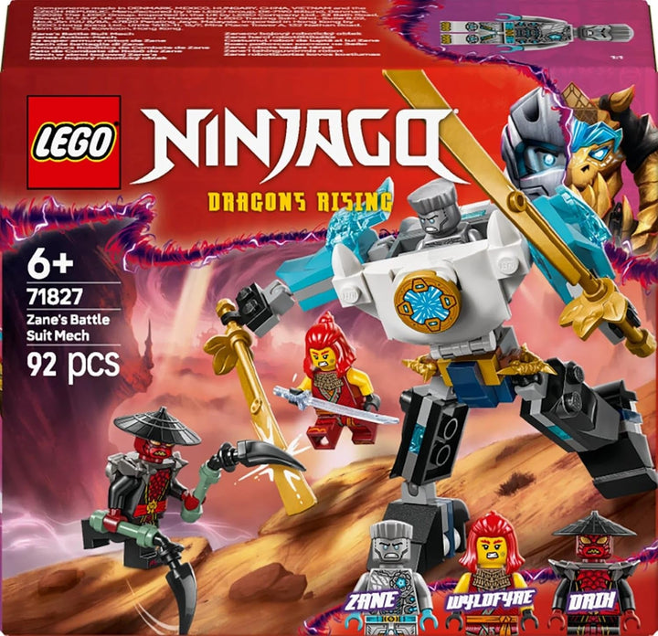 LEGO NINJAGO Zane's Action Mech - Jucărie ninja cu 3 minifigurine pentru jocuri de rol - Set mic de construit și jucat pentru copii - Idee de cadou pentru băieți și fete de la 6 ani 71827