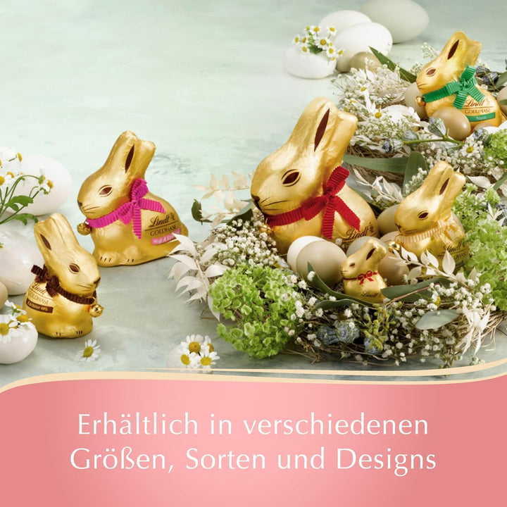 Lindt Schokolade GOLDHASE Glamour Edition Gold | 100 G GOLDHASE | Premium Vollmilch-Schokolade in Hasenform Zu Ostern | Osterschokolade | Schokoladengeschenk | Schokoladenhase | Osterhase