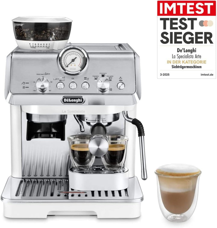 Espressor portafiltru De'Longhi La Specialista Touch EC9455.M, espressor cu râșniță integrată, ghid barista, 15 bar, funcție cold brew, spumare automată a laptelui, ecran tactil, metal