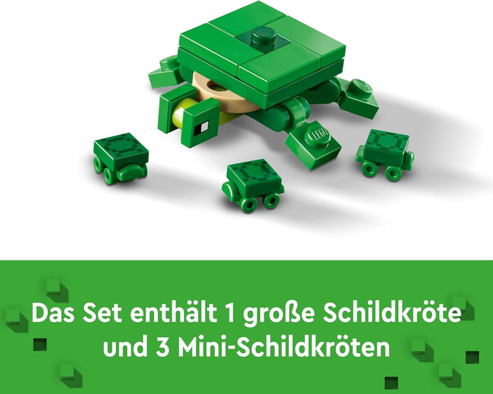 LEGO Minecraft The Turtle Beach House, casă de jucărie cu accesorii pentru fete și băieți de la 8 ani, set cu animale și personaje din jocul video, cadou pentru gameri 21254
