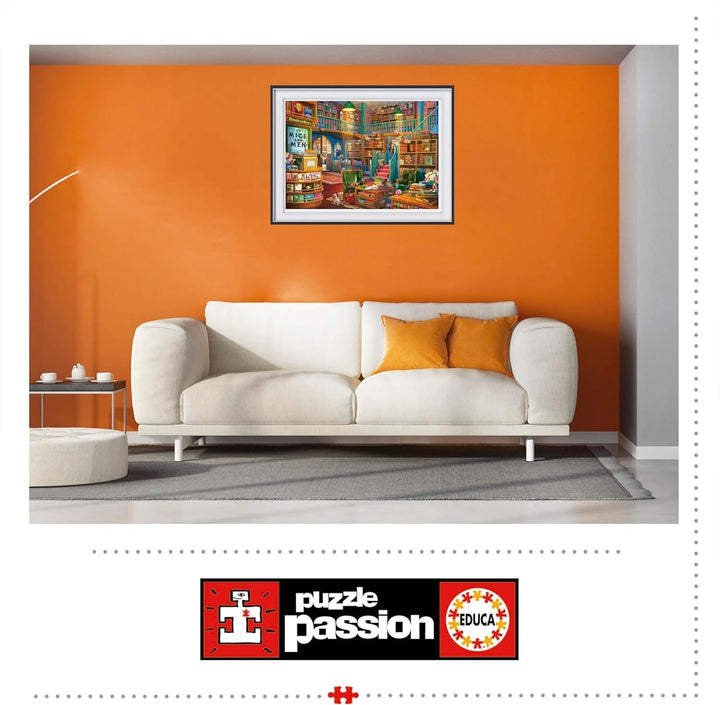 Educa - Puzzle de 1000 de piese pentru adulti | Biblioteca. Dimensiuni: 68 X 48 cm. Include lipiciul de puzzle Fixpuzzle. Pentru 14 ani (19925)