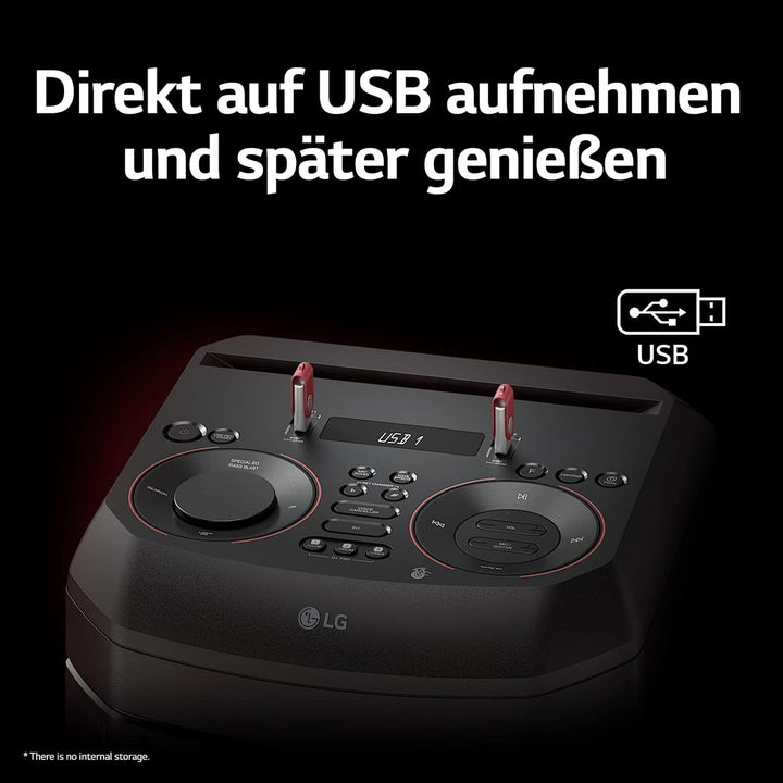 LG XBOOM RNC7, sistem audio cu 3 căi și 5 difuzoare (Dolby Audio, funcții karaoke și DJ, iluminare), negru [an model 2023]