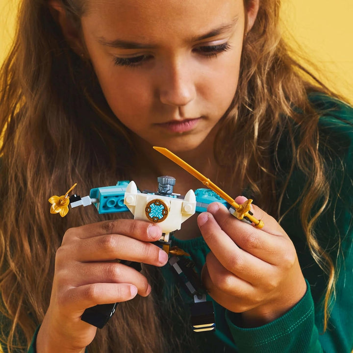 LEGO NINJAGO Zane's Action Mech - Jucărie ninja cu 3 minifigurine pentru jocuri de rol - Set mic de construit și jucat pentru copii - Idee de cadou pentru băieți și fete de la 6 ani 71827
