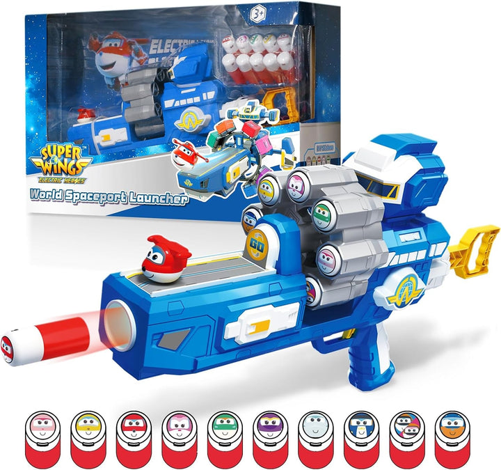Super Wings Transformation Plane Supercharged Traver, Aprox. 12.7 Cm Figură mare de joacă pentru copii, avion de jucărie și figură de robot pentru băieți și fete de peste 3 ani, argintiu