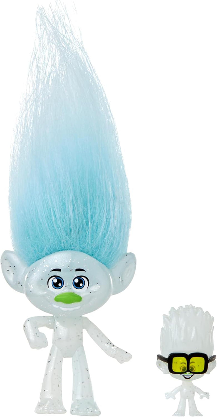 Mattel DREAMWORKS TROLLS Together Strong - păpuși Queen Poppy, Viva, Branch, Guy Diamond cu Tiny Diamond cu păr de pluș și 5 articulații, pentru copii de la 3 ani, HNF07
