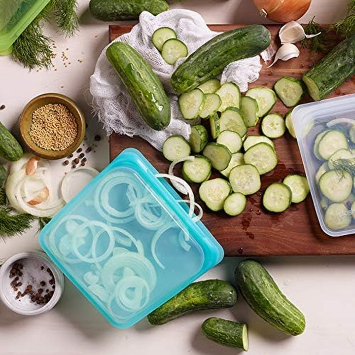 Pungă Stasher Pungă din silicon premium reutilizabilă pentru alimente, pungă sandwich, transparentă, durabilă, sigură pentru cuptor, mașină de spălat vase și congelator, ecologică, pungă pentru prânz, fără scurgeri, 828ml Cutii depozitare alimente Naty Shop