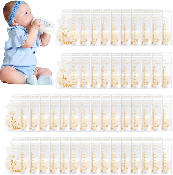 Vinabo 50 Stück Muttermilchbeutel, 250Ml Bpa-Frei Muttermilch Aufbewahrung Bag, Milchbeutel Für Muttermilch Mit Ausgießer Für Das Stillen, Selbststehender, Kann Eingefroren Werden, Vorsterilisiert