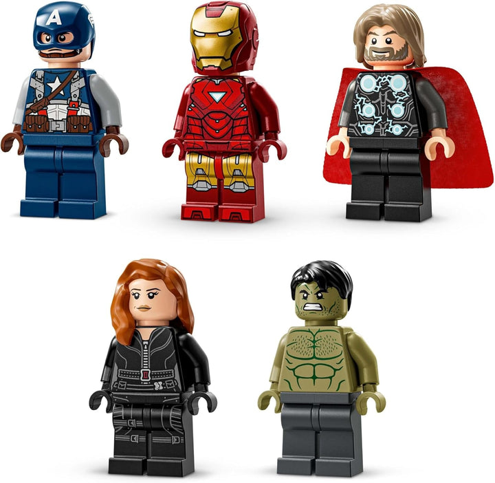 LEGO Marvel: Logo-ul și minifigurinele Marvel - Set de colecție cu Hulk, Thor, Iron Man, Black Widow și Captain America - Set de construcție cu figurine Avengers - Cadou pentru băieți și fete de la 12 ani 76313