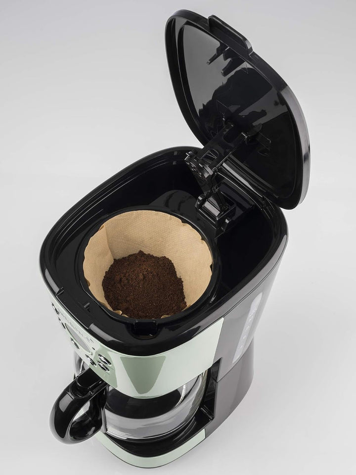 Korona 10665 Cafetieră retro | Mentă | 1,5 litri | Filtru de cafea | Afișaj LCD | Cronometru | Cafetieră cu filtru permanent