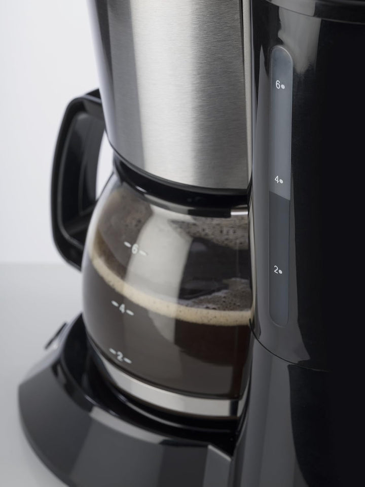 Korona 12113 Cafetieră din oțel inoxidabil cu funcție temporizator - Cafetieră cu filtru pentru 6 cești cu ulcior din sticlă
