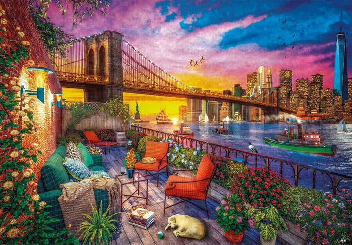 Clementoni - 33552 Collection - Manhattan Balcony Sunset, Puzzle 3000 piese pentru adulți și copii 10 ani, joc de îndemânare pentru întreaga familie