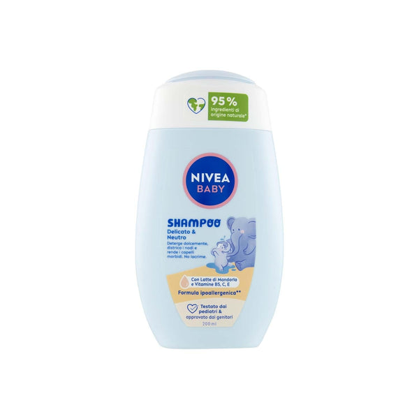 NIVEA BABY Gentle & Neutral Shampoo 200 ml - Cu protecție împotriva lacrimilor, fără sulfați, pentru un păr moale și fără încurcături