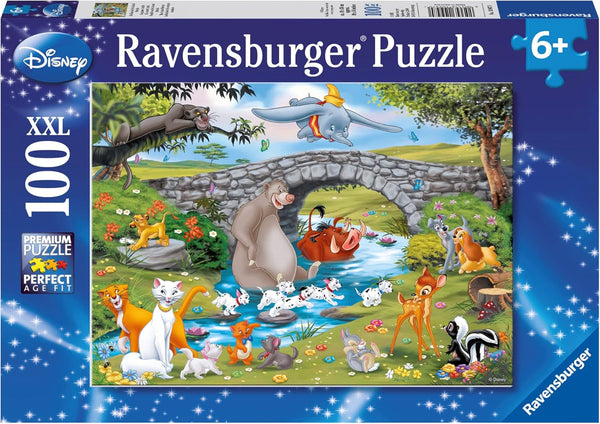 Ravensburger puzzle pentru copii - 10947 Familia Animal Friends - puzzle Disney pentru copii de peste 6 ani, cu 100 de piese în format XXL