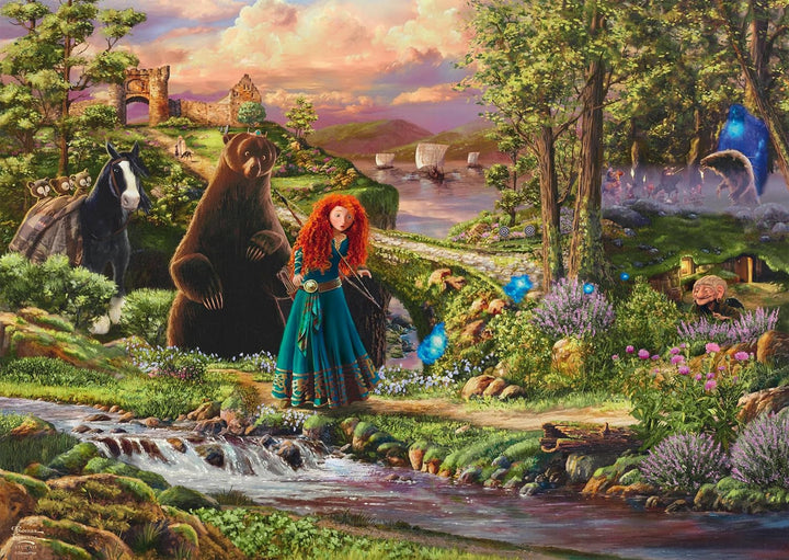 Schmidt Spiele 58039 Disney, Brave, Merida, Thomas Kinkade, puzzle jigsaw 1000 piese, multicolor