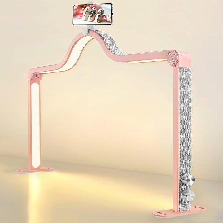 Kalolary Lampadaire, Lash Lumière Pour Extensions De Cils Regglable À 360°, 3000K-6000K Lamp Demi-Lune, Lamp De Beauté (Lampa cu jumătate de lună)