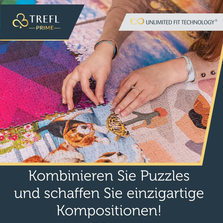 Trefl 26196 1500 elemente, carton cel mai gros, organic, ECO, Italia, apus de soare, divertisment pentru adulți și copii de la 12 ani, Uft-Puzzle Romantic Sunset: Vernazza, Liguria, Italia