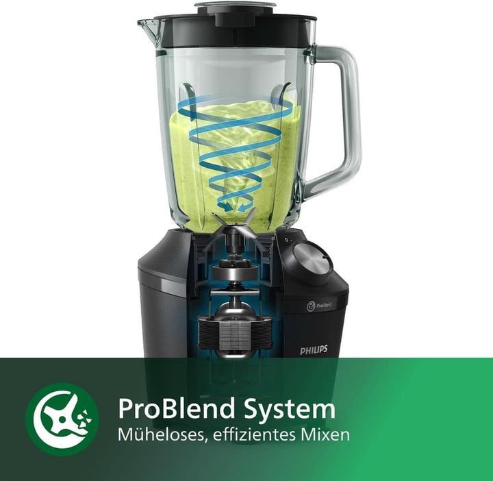 Philips Standmixer Und Smoothie Maker – 600W, 2-Liter-Becher, Homeid-App, 2 Geschwindigkeitsstufen + Impulsfunktion, Problend, Ice-Crush-Funktion (HR2291/41)