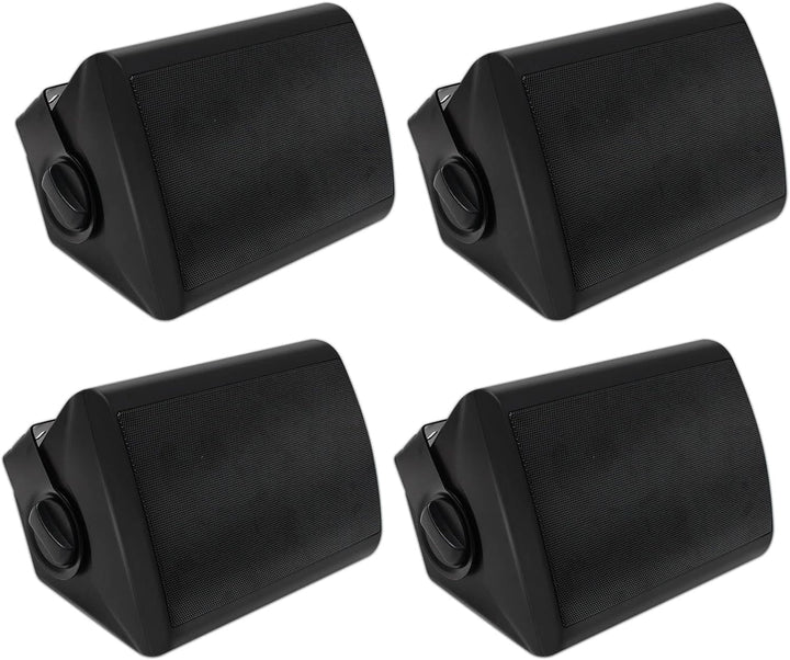 Herdio 5,25 Zoll Außenlautsprecher Wasserdicht Verdrahtet 600Watt Wandmontage-Outdoor Lautsprecher Superior Stereo Dome Tweeter Allwetter Für Indoor- Outdoor Patio Porch (4 Schwarze Lautsprecher)