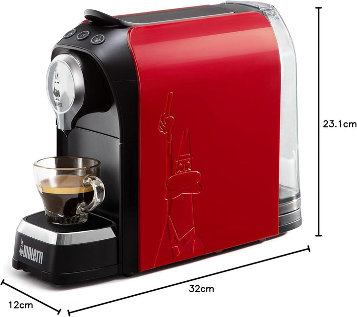 Bialetti Super, filtru de cafea espresso pentru capsule din aluminiu, 1200 W, roșu