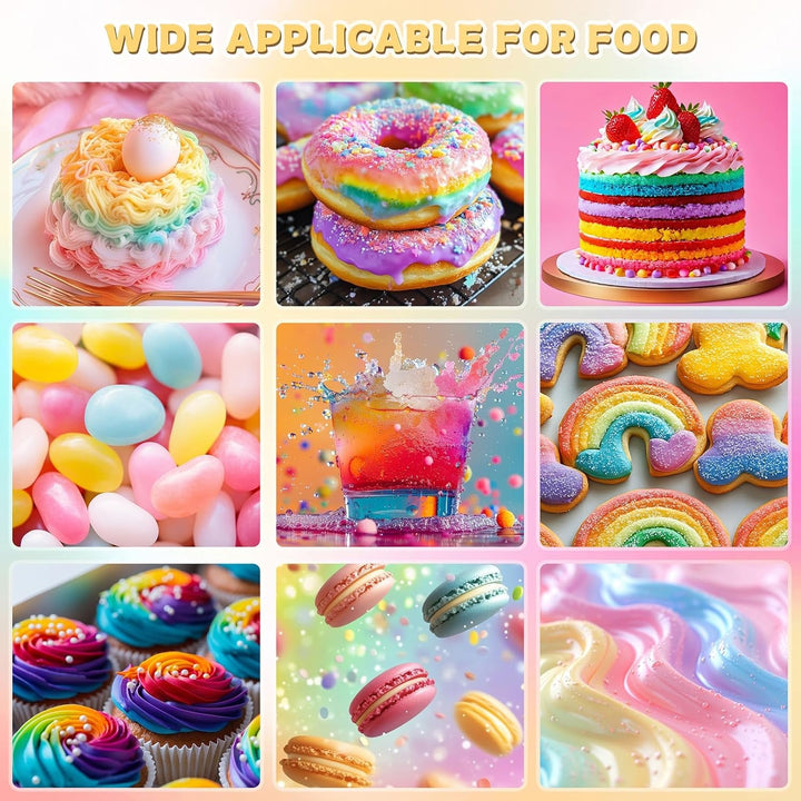 Lebensmittelfarbe 6 Farben X12Ml, Hochkonzentriert Lebensmittelfarbe Flüssig Zum Backen, Lebensmittel Farben Food Coloring Set Für Fondant, Christmas Kuchen, Macarons,Donuts,Kekse (Regenbogen)