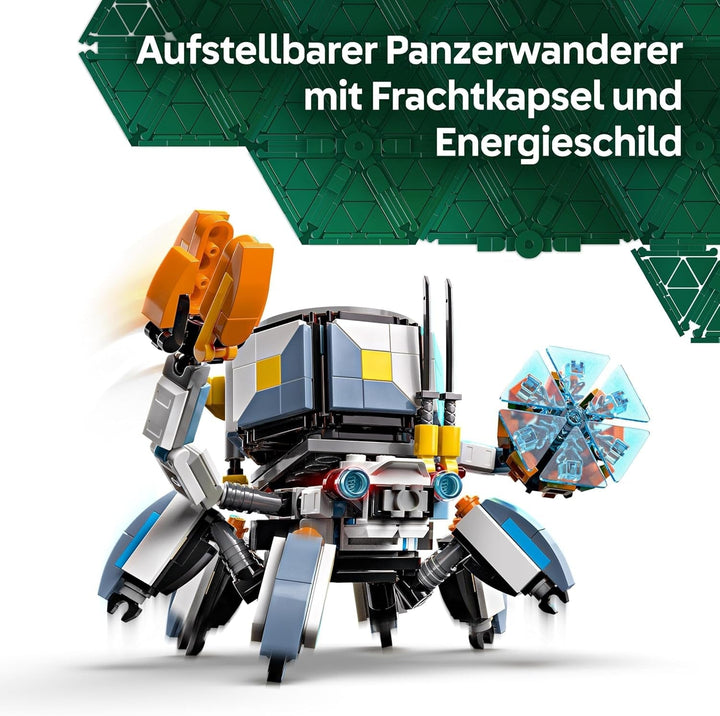 LEGO Horizon Adventures Aloy și Varl vs. Armoured Walker și Sawtooth, jucărie cu mașini monstru și minifigurine, set de colecție pentru fanii jocurilor video, băieți și fete de peste 9 ani 77037