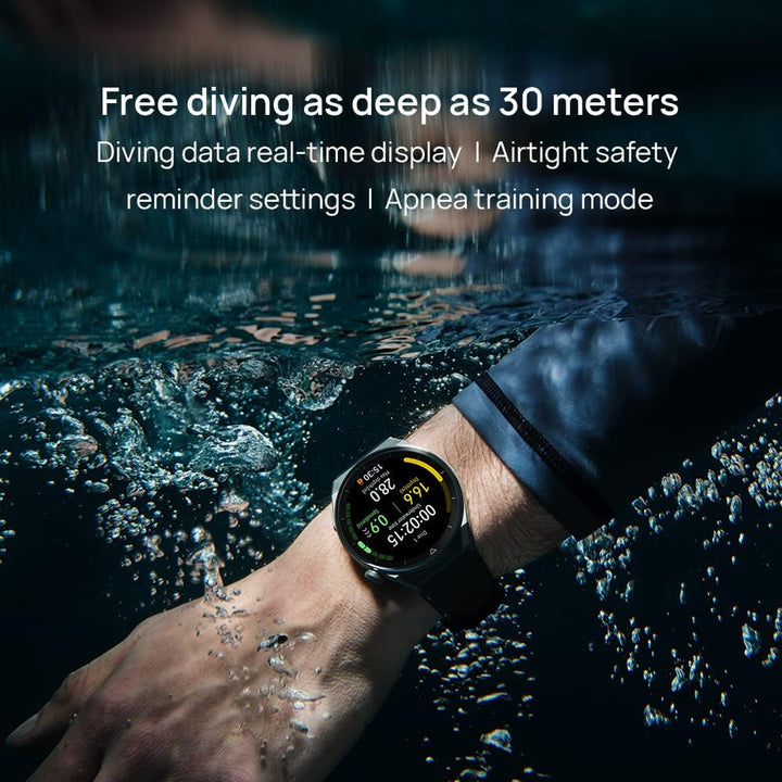 Ceas inteligent Huawei Watch GT 3 Pro 46mm, carcasă din titan, cristal de safir, mod de scufundare, durată lungă de viață a bateriei, încărcare wireless, monitorizarea ritmului cardiac și SpO2, apeluri prin Bluetooth, versiune germană, maro