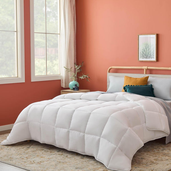 Linenspa plapumă all-season - plapumă single din microfibră 10.5 Tog - Oeko-Tex, plapumă alternativă cu puf, alb