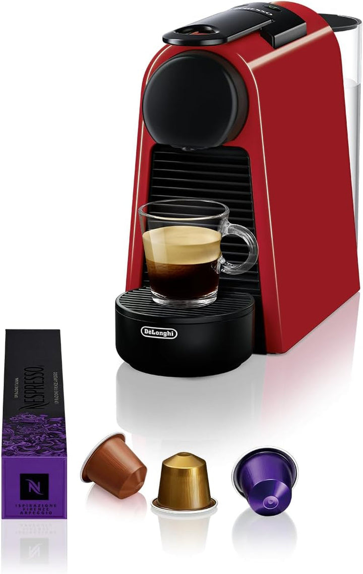 Nespresso De'Longhi Essenza Mini EN 85.B Mașină de cafea cu capsule Set de bun venit cu capsule cu arome diferite 19 Bar presiune pompă, economie de spațiu, 1370W, 0.6Ml, 32.5 X 11 X 20.5 Cm, negru