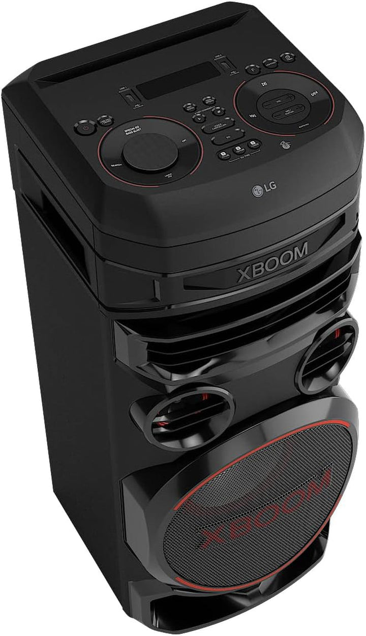 LG XBOOM RNC7, sistem audio cu 3 căi și 5 difuzoare (Dolby Audio, funcții karaoke și DJ, iluminare), negru [an model 2023]